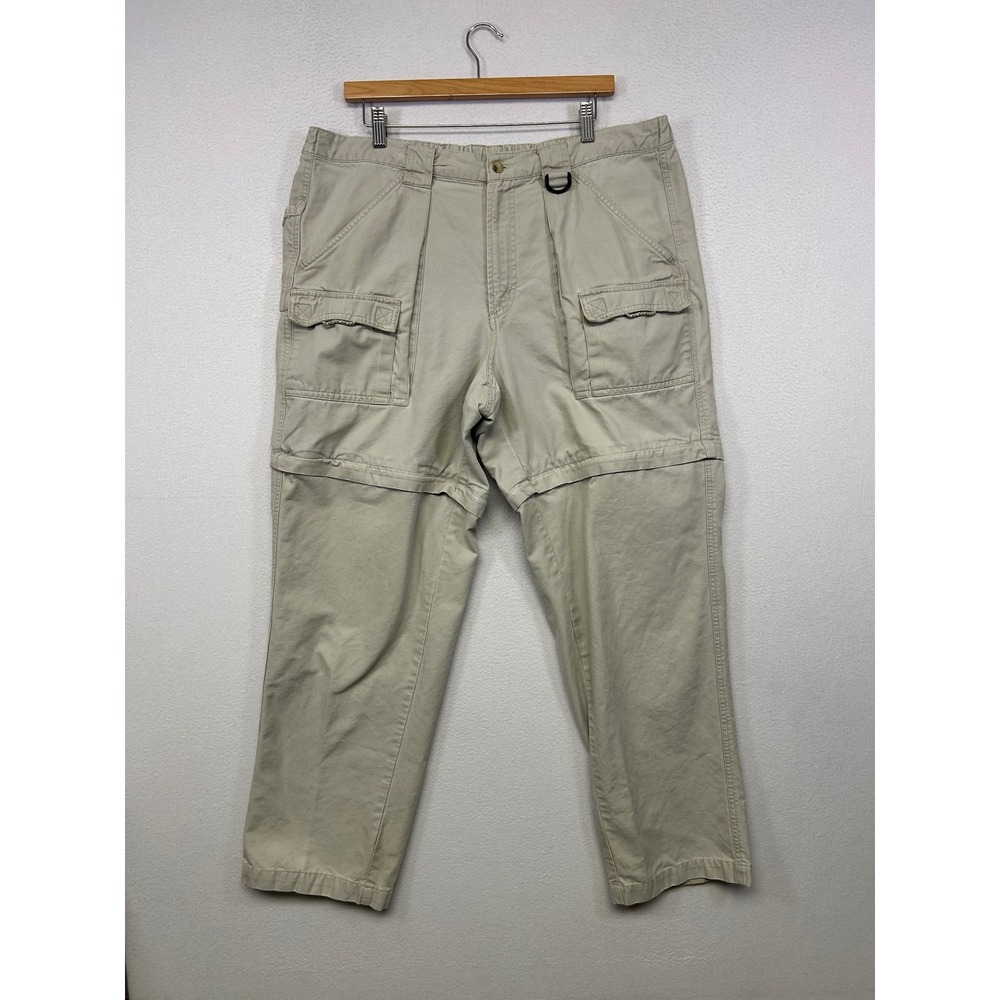 Gorpcore Hiking Columbia Mens L/32 Khaki Convertible Zip Off Cargo Pants